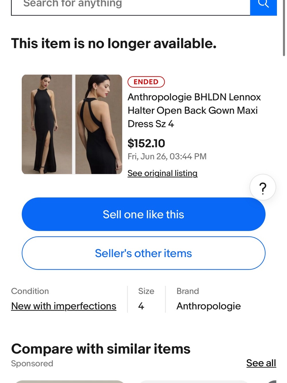 BHLDN Black Halter Open-Back Maxi Dress with Front Slit - Picture 3 of 8